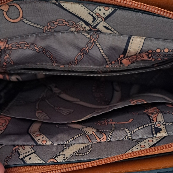 La Terre Fashion Cognac Brown Structured Satchel / Crossbody Bag - Picture 7 of 7